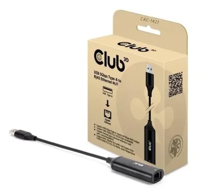 Club 3D USB-A to RJ45 Ethernet 5G M/F Adapter