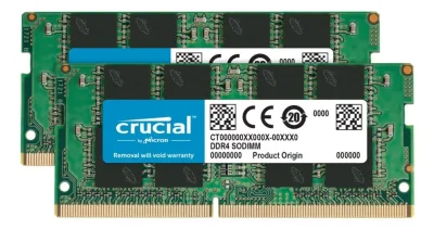 Crucial - DDR4 - sats - 32 GB: 2 x 16 GB - SO DIMM 260-pin - 3200 MHz / PC4-25600 - CL22 - 1.2 V - ej buffrad - icke ECC
