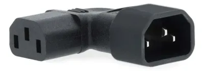 Nedis Extension Plug | IEC-320-C13 | IEC-320-C14 | Vinklat vänster | Nickelplaterad | PVC | Svart | Låda | 1 st