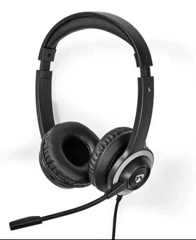 Nedis PC headset | On-Ear | Stereo | USB Type-A / USB Type-C™ | Vikbara Mikrofon | Svart