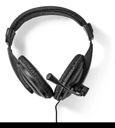 Nedis PC headset | Over-Ear | Stereo | 1x 3.5 mm / 2x 3.5 mm | Vikbara Mikrofon | Svart