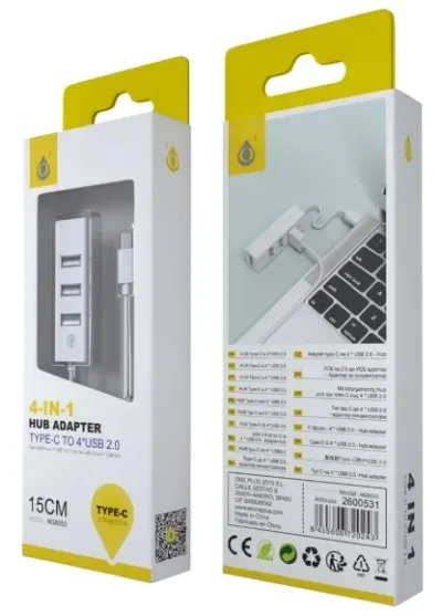 OnePlus USB-C-hubb med 4 x USB 2.0-portar