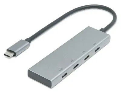 Plexgear USB-C-hubb med 4 portar