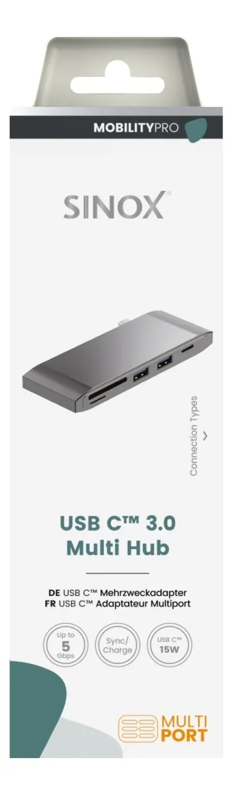 Sinox PRO USB C Hub. Aluminium