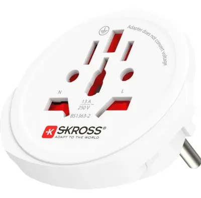 SKROSS Reseadapter Världen till Europa Jordad