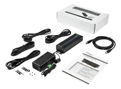 StarTech.com USB 3.0-hubb med 10 portar och nätadapter