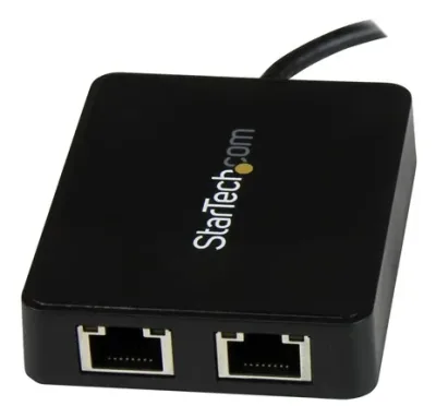 StarTech.com USB C to Dual Gigabit Ethernet Adapter with USB