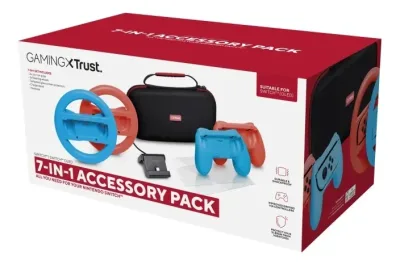 Trust GXT1249 7-i-1-tillbehörspaket för NSW – Flerfärgat – 55 mm (H) x 145 mm (D) x 270 mm (B)