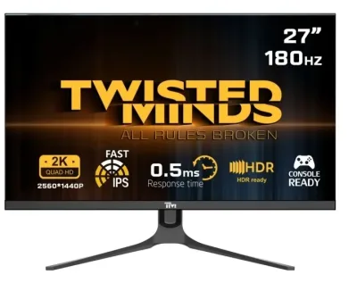 Twisted Minds Blaze Series Flat 27 QHD - 180HZ 0,5MS Snabb IPS HDMI 2.1-spelmonitor