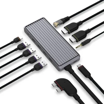 Unisynk 10-portars USB-C-hubb för dubbla skärmar för Mac