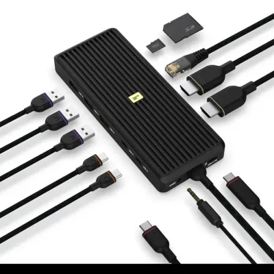 Unisynk USB-C-Hubb 12 portar 8K för dubbla skärmar
